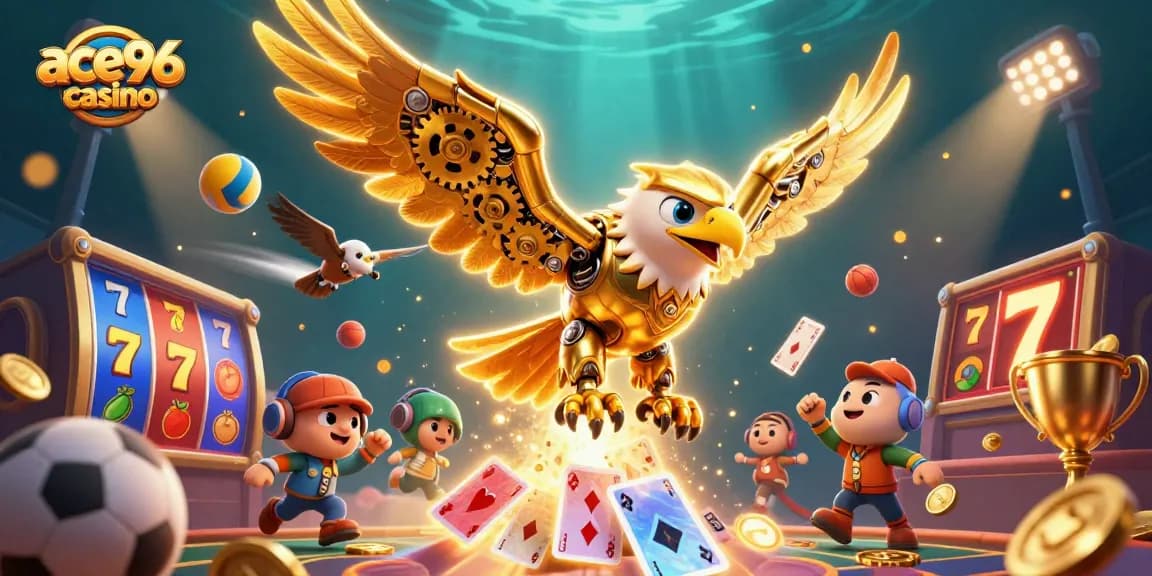 Experience thrilling gaming at ace96 casino with vibrant, dynamic 3D casino elements.