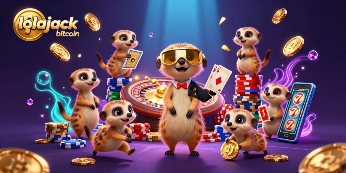 Engage in thrilling games at lolajack bitcoin's crypto casino with dynamic meerkat characters.