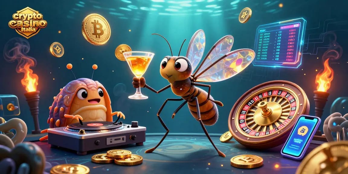 Scopri il mondo del crypto casino Italia con personaggi affascinanti e simboli delle criptovalute.
