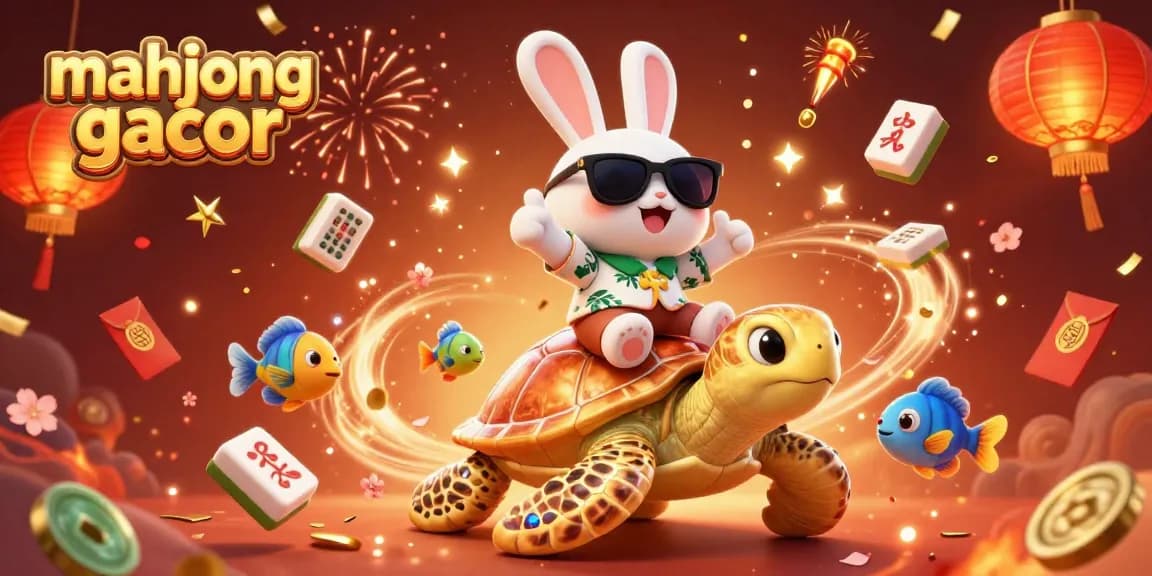 Engage with mahjong gacor through this festive illustration showcasing thrilling gaming elements.