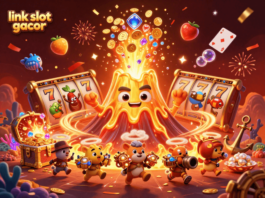 Experience excitement with link slot gacor as the golden volcano erupts coins and treasures.