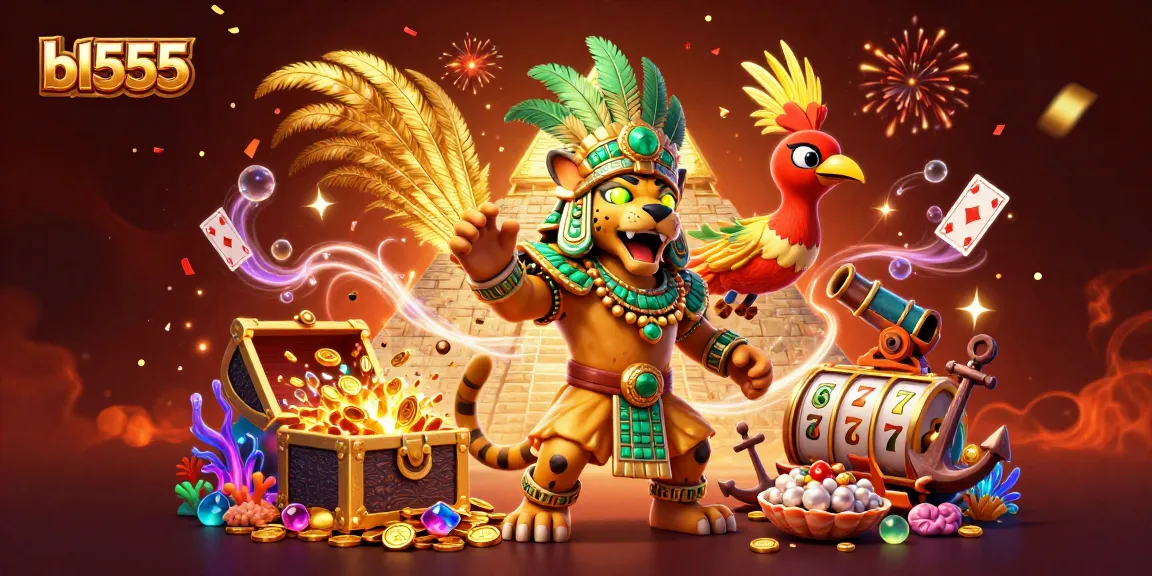 Engage in thrilling gameplay with bl555's vibrant and dynamic casino adventure illustration.