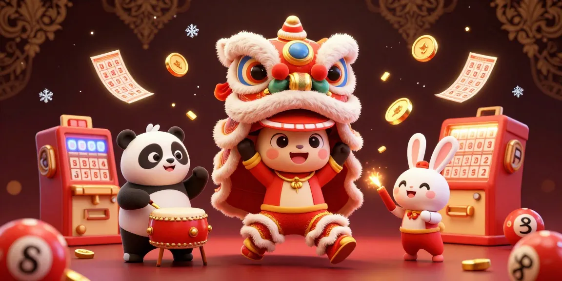 Engage with tikus4d lottery excitement as a lion dance performs in a vibrant festival setting.