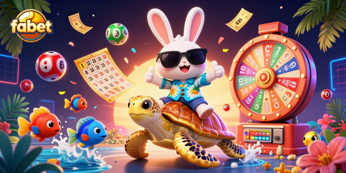 Experience gambling excitement with vibrant fabet-themed illustration featuring colorful lottery elements and lively characters.
