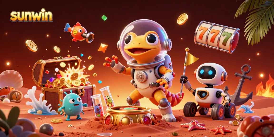 Experience thrilling gaming with sunwin in a vibrant, dynamic casino adventure illustration