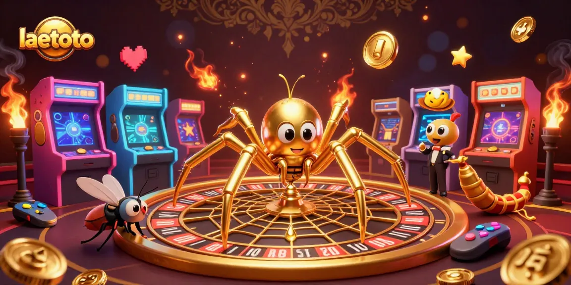 Experience the excitement of laetoto with bets placed as a spider spins a roulette web.