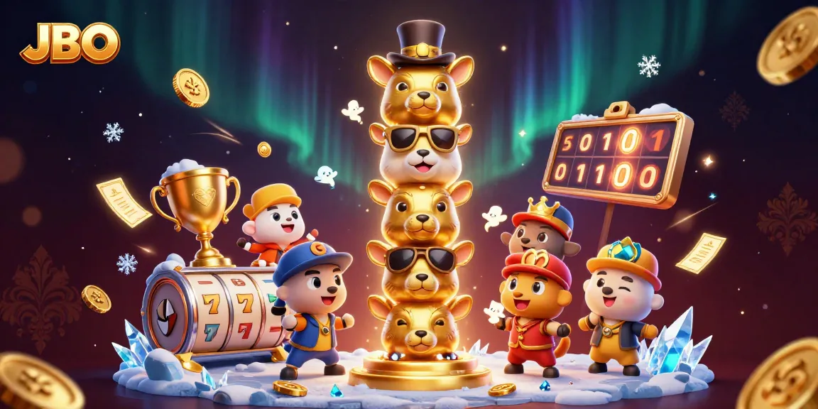 Experience thrilling gameplay at JBO with golden slot reels, vibrant casino elements, and dynamic animations.