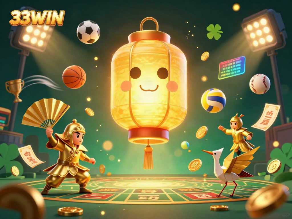 Experience the magic of 33WIN with vibrant animated casino spirits and dynamic game elements.