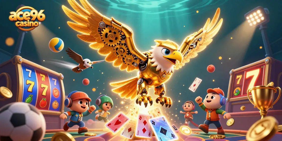 Experience thrilling gaming at ace96 casino with vibrant, dynamic 3D casino elements.