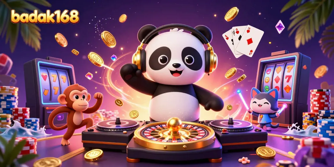 Badak168 mendatangakan keseruan permainan kasino dengan DJ panda dan teman-temanya yang berenergi.