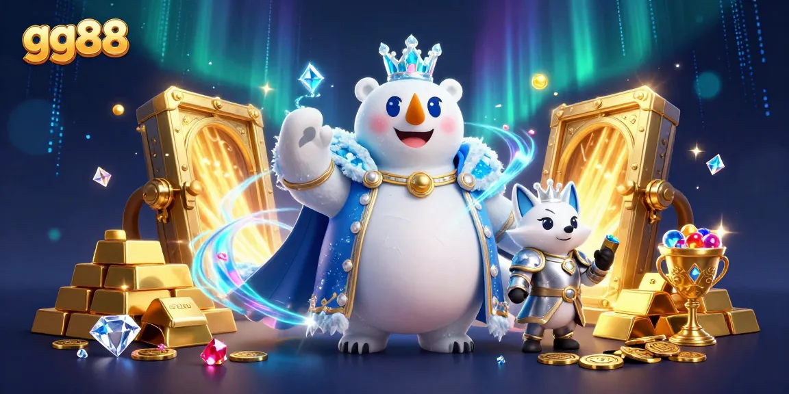 Experience thrilling adventures with gg88 in this vibrant 3D illustration showcasing casino excitement and treasures.