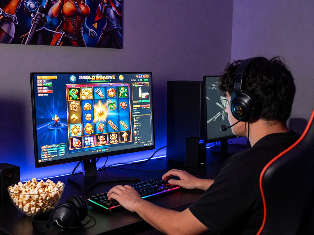 Exciting slot88 gaming setup with vibrant graphics and immersive atmosphere