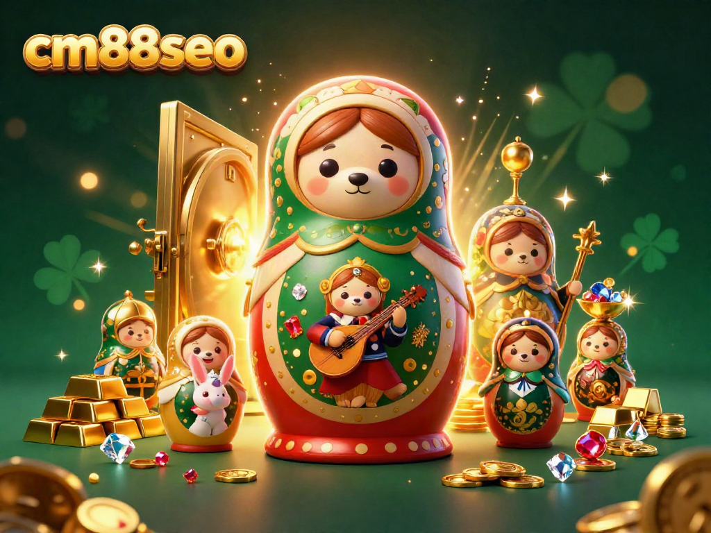 Experience the thrill of gambling with cm88seo, showcasing vibrant 3D casino elements including dealer bears and treasures.
