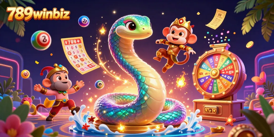 Spin with excitement at 789winbiz while vibrant lottery balls bounce around a magical scene.