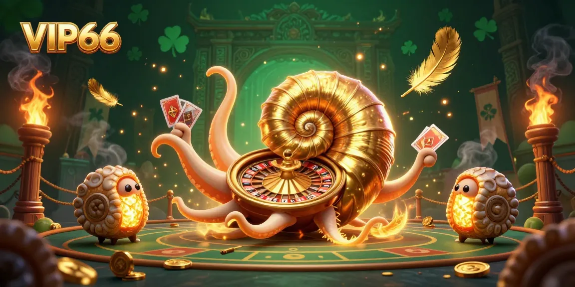 Engage in thrilling gameplay with VIP66 featuring vibrant 3D characters, roulette, and casino elements.