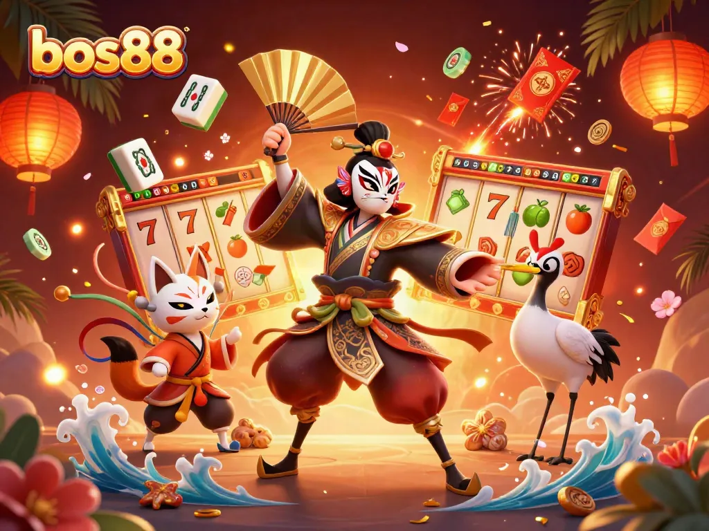 Menangkan jackpot di bos88 dengan penampilan slot yang menarik dan karakter unik dalam ilustrasi.
