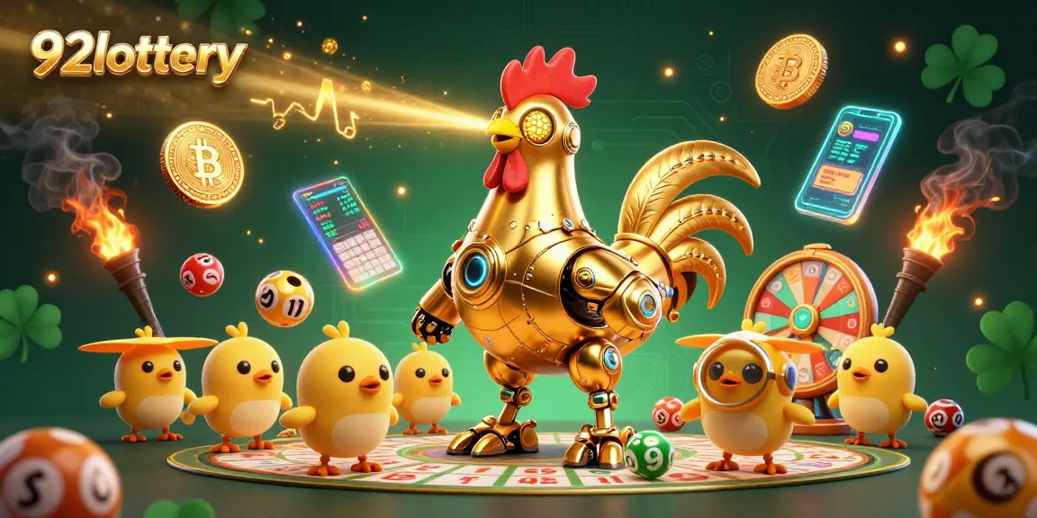 Betting on 92lottery with exciting lottery games and vibrant illustrations of prizes and characters.