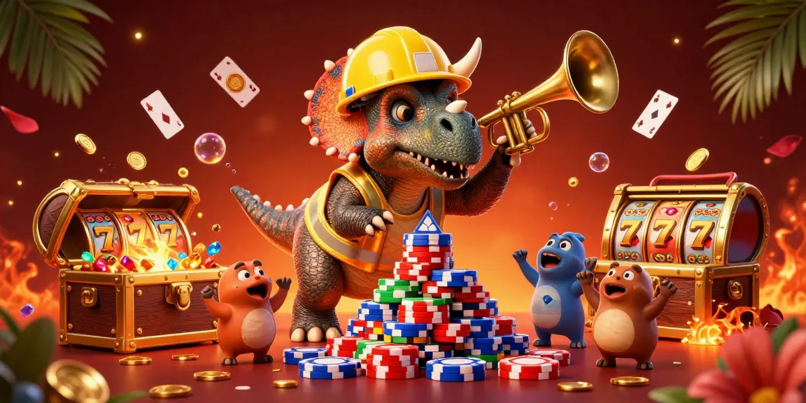 Experience winning excitement at Caswino888 with a dynamic casino-themed 3D illustration.