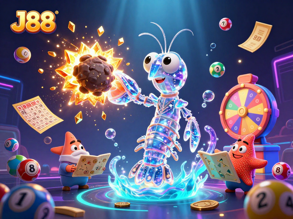 Experience thrilling gameplay with J88 as a galactic samurai mantis shrimp punches through asteroids for big wins.