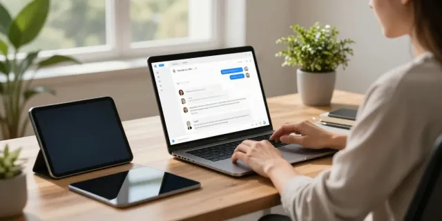 Engaged user exploring an unfiltered AI chat platform in a modern digital workspace.