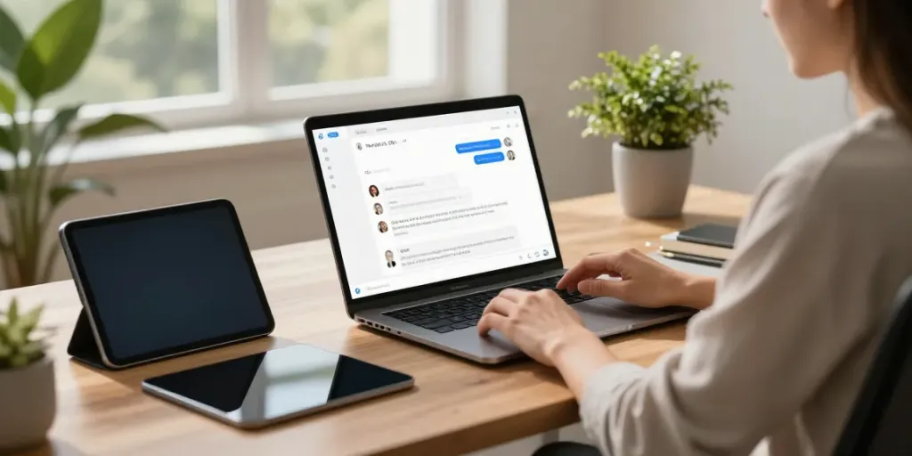 Engaged user exploring an unfiltered AI chat platform in a modern digital workspace.
