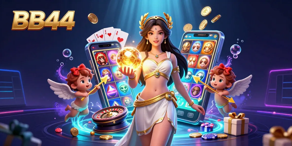 Experience the excitement of BB44 online gaming with colorful slots and dynamic casino elements.
