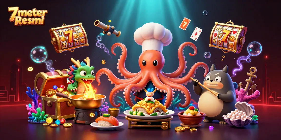 Experience the thrill of 7meter Resmi with a vibrant casino scene featuring animated characters and dynamic game elements.