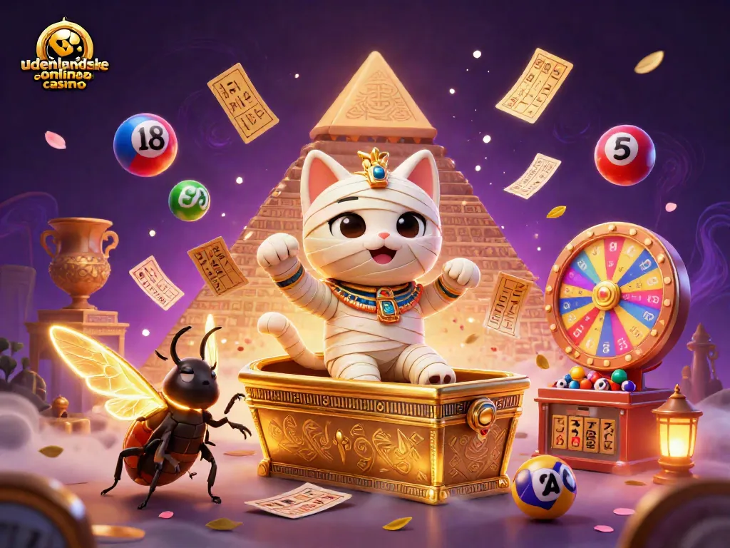 Experience thrilling gaming at udenlandske online casino featuring a mummy cat and rich casino elements.