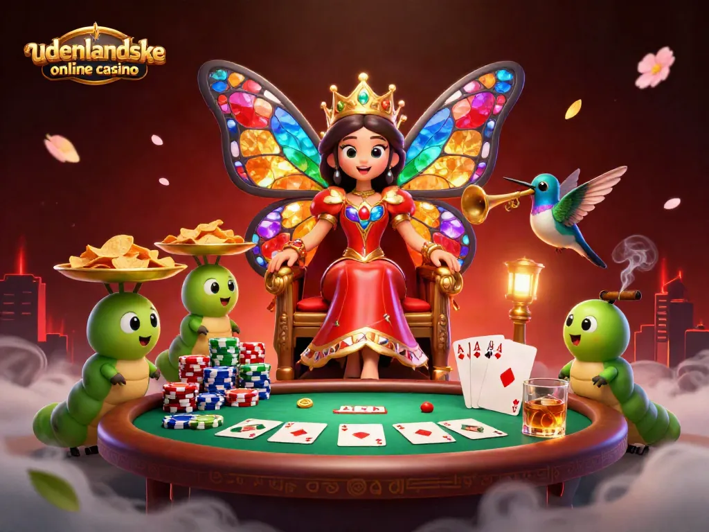 Experience the excitement of udenlandske online casino with vibrant characters and dynamic casino elements.