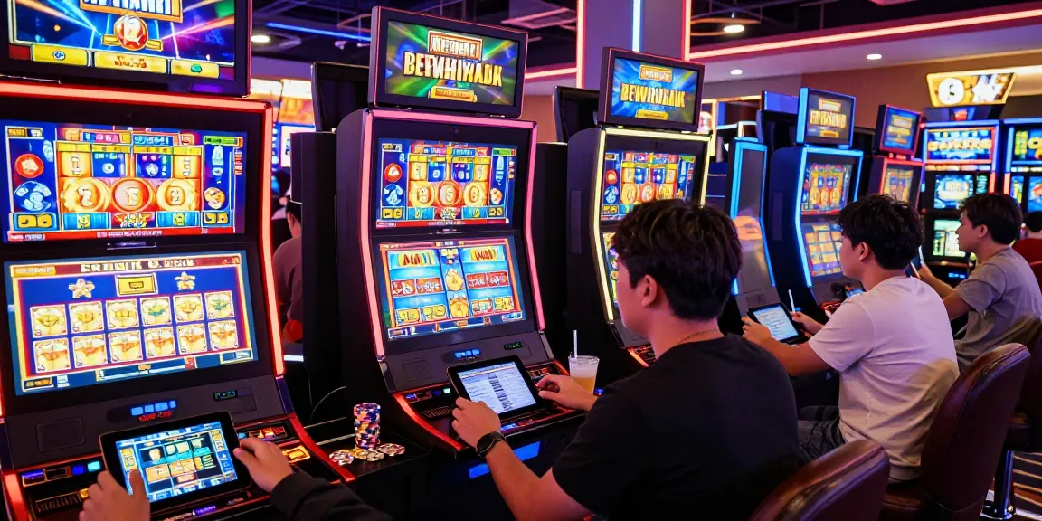 Exciting players enjoying diverse slot online terpercaya experiences in a vibrant casino atmosphere.