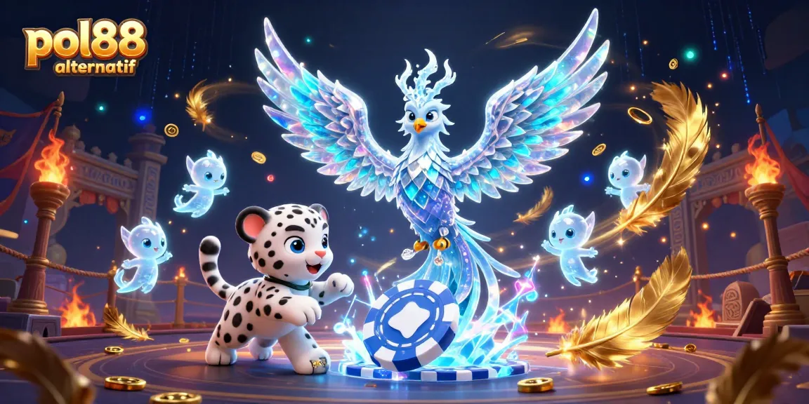 Permainan poker esok di pol88 alternatif dengan phoenix es dari salju dan koin emas.