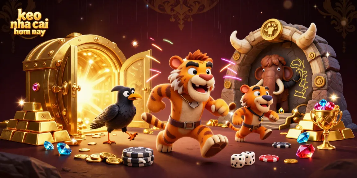 Experience the thrill of keo nha cai hom nay in a dynamic 3D prehistoric casino scene.
