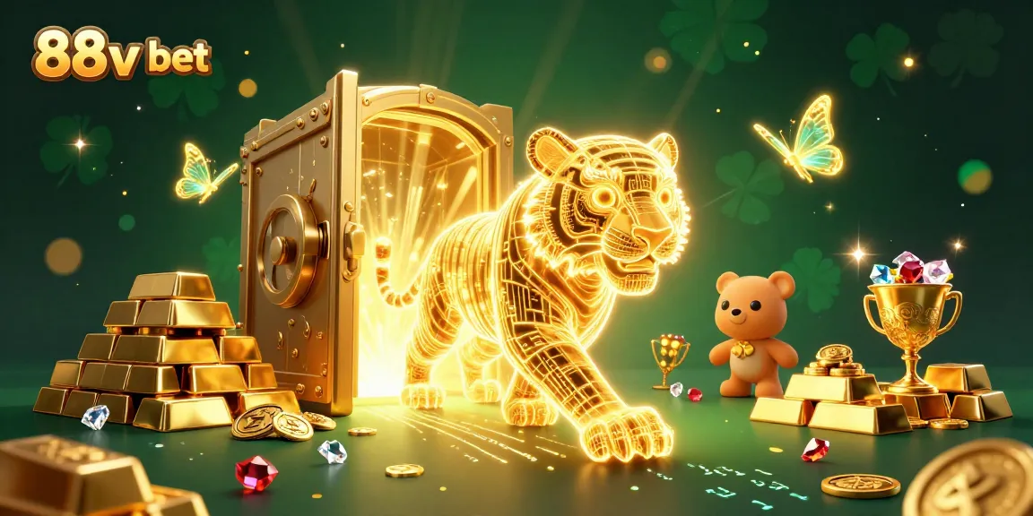 Engage in the thrilling world of 88vv bet with captivating casino visuals and neon elements.