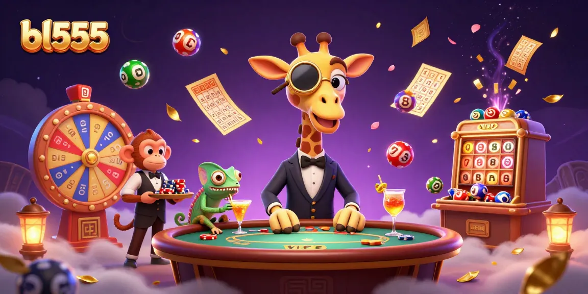 Win big with bl555: an exciting scene of a high-roller giraffe at a vibrant gambling table!