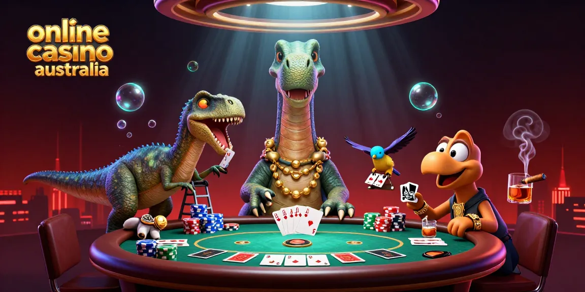 Experience vibrant gameplay at an online casino Australia featuring lively characters and poker action.